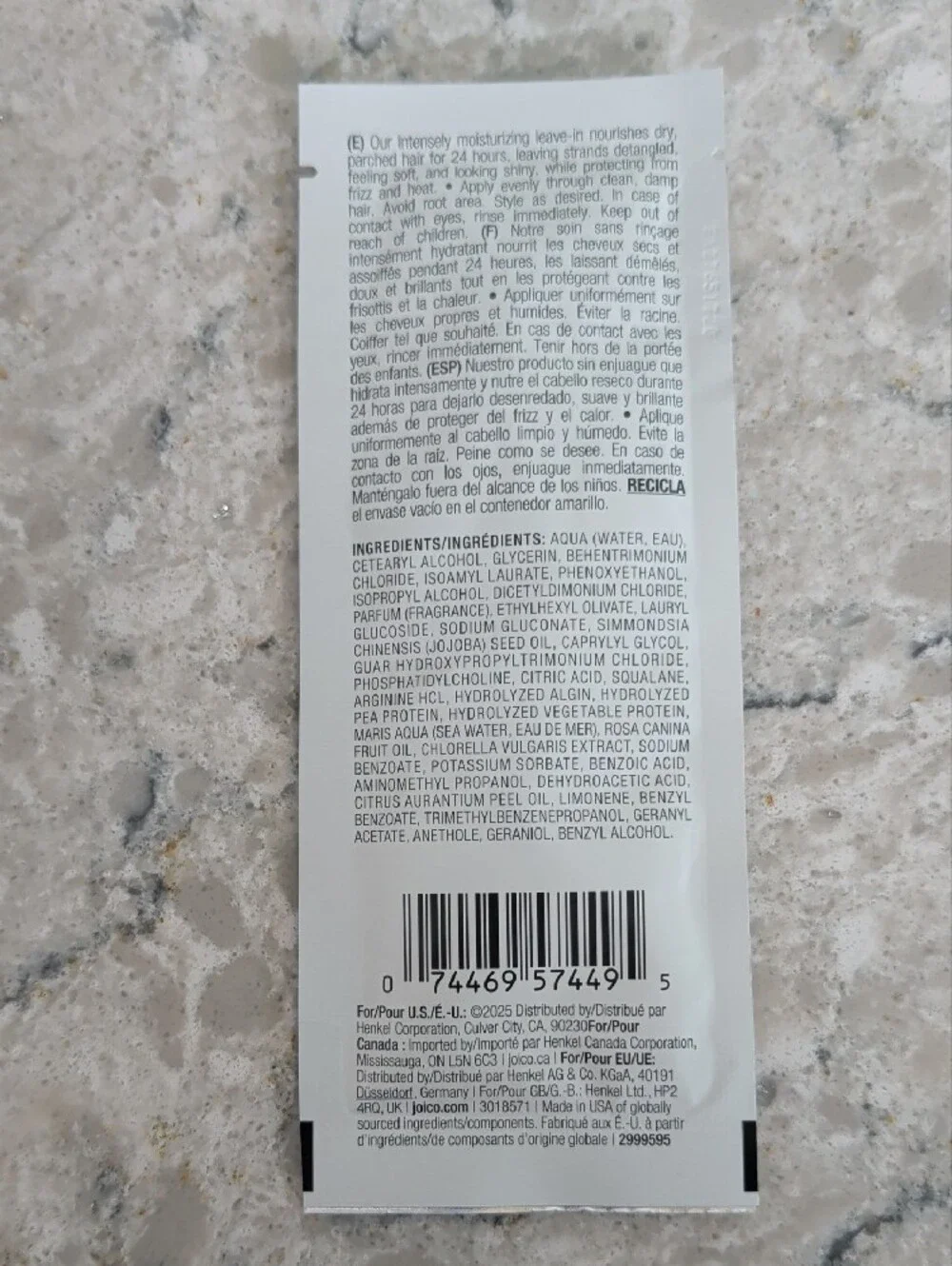 Joico Moisture Recovery Leave In Travel Sample